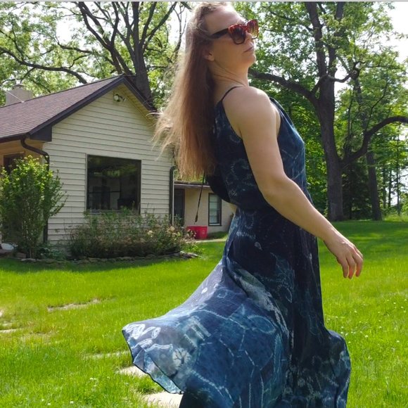 Ralph Lauren Genuine Silk Georgette Sea Flowy Maxi dress Polo Ralph Lauren Maxi - Picture 12 of 17